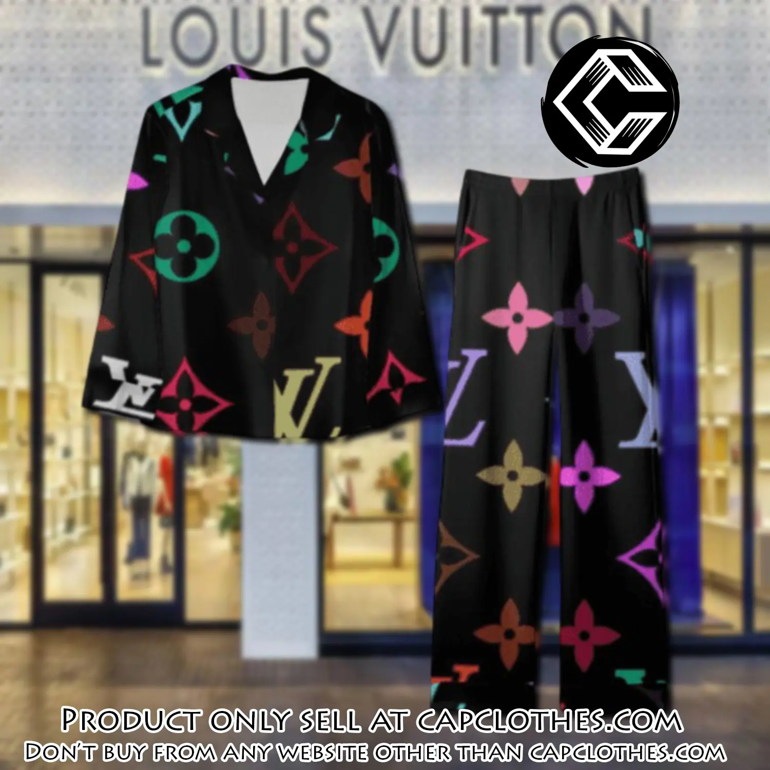 Trending luxury lv satin pajama set pjs1099 cc1730313